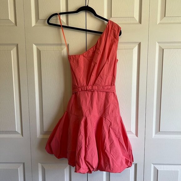 Derek Lam Collective Coral Pink One Shoulder Puff Dress Women's Size 40, US 4 - Picture 12 of 12